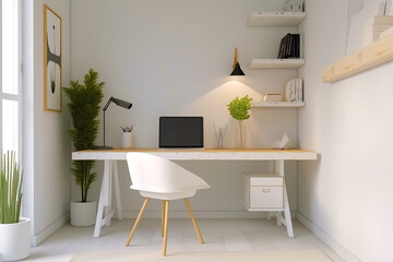 desk room modern interior, AI Generative