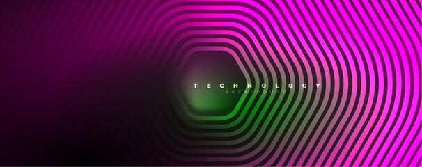 Techno shiny hexagons abstract background, technology energy space light concept, abstract background wallpaper design