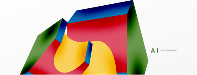 Abstract background - 3d abstract shape. Wallpaper for concept of AI technology, blockchain, communication, 5G, science, business