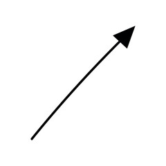 Black arrow on white background