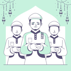 shalah jamaah islamic illustration background