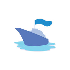 Vector illustration of big sailboat logo design