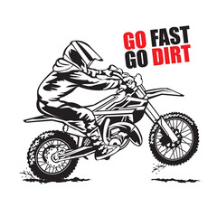 Motocross Enduro vector illustration, perfect for t shirt design and championship event logo design