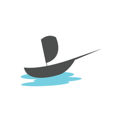 Free vector sailing ship flat design logo template