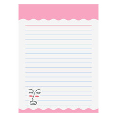 Paper Note Abstract Women Face Line Art
