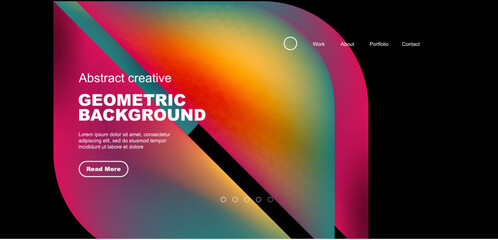 Liquid shapes with flowing gradient colors. Geometric circle round triangles. Vector illustration for wallpaper, banner, background, leaflet, catalog, cover, flyer