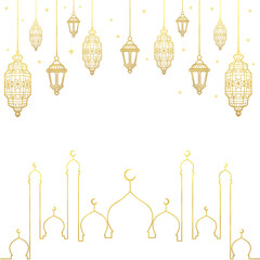 Islamic lantern and moque ramadan decorations © sense
