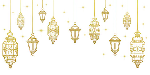 golden islamic lantern ramadan kareem background