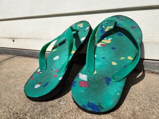 flip flops on the beach