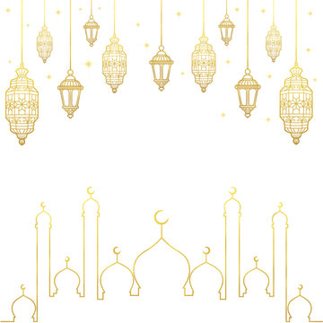 Islamic lantern and moque ramadan decorations
