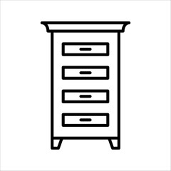 cabinet drawer line icon. Drawer isolated simple icon, on white background, eps 10.