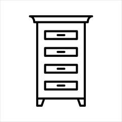 cabinet drawer line icon. Drawer isolated simple icon, on white background, eps 10.