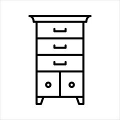 cabinet drawer line icon. Drawer isolated simple icon, on white background, eps 10.
