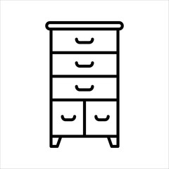 cabinet drawer line icon. Drawer isolated simple icon, on white background, eps 10.
