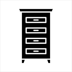 cabinet drawer line icon. Drawer isolated simple icon, on white background, eps 10.