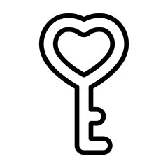 Love key line icon