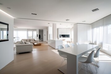 Fototapeta premium modern interior design concepts. Hotel suite living room. Modern bright interiors. Generative Ai.