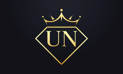 Diamond crown vector. Luxury queen logo for jewelry vector with letters	