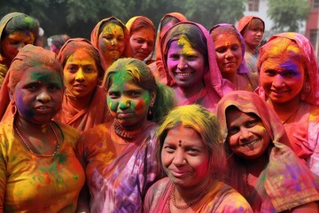 portrait of a person in a carnival Hodi colorful festival. 
