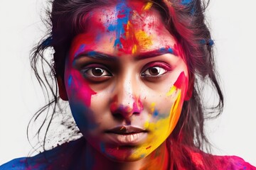 Naklejka premium Hodi decoration festival. portrait of a woman with painted face