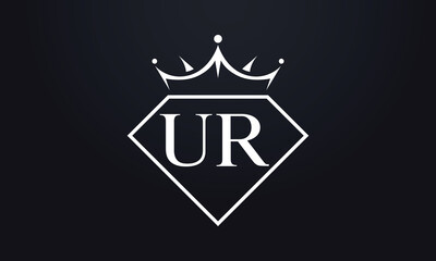 Diamond crown vector. Luxury queen logo for jewelry vector with letters	