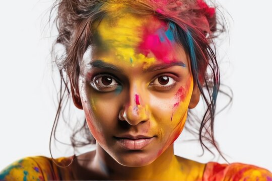 Hodi decoration festival. portrait of a woman with painted face