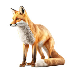 Obraz premium Cute fox isolated on white. Generative Ai
