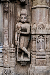 12 March 2023, Pune, India, Trishund Ganpati Temple, Over 250 year old temple, It is highly decorated with figures, animals, and mythological stories, creatures.