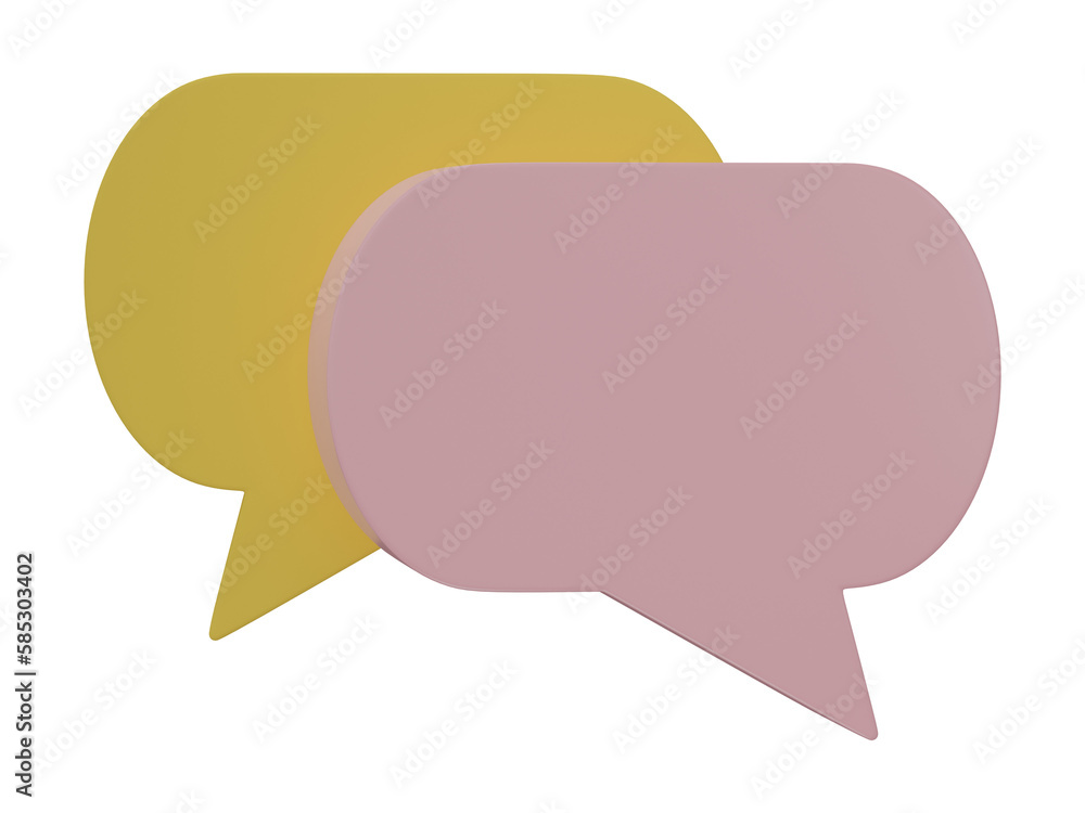 Poster 3d rendering. chat bubble icons isolated on transparent background. talk balloon icon. speech bubble