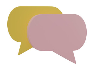 3D rendering. Chat Bubble icons isolated on transparent background. Talk balloon icon. Speech bubble symbol.