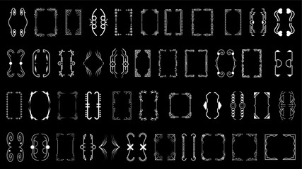 Set Black Simple Line Collection Different Doodle Brackets, Parentheses, Braces Elements Vector Design Style Sketch Isolated Illustration For Banner