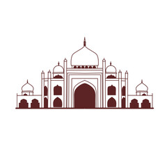 magnificent mosque illustration sketch