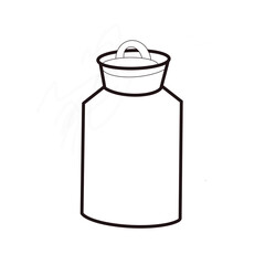 bottle of milk container cafe hand drawn doodle organic line
