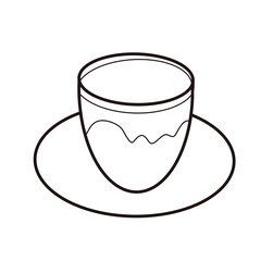 cup of coffee glass cafe hand drawn doodle organic line