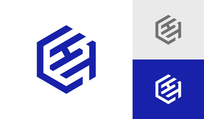 Fototapeta premium Letter CHT initial hexagon monogram logo design vector