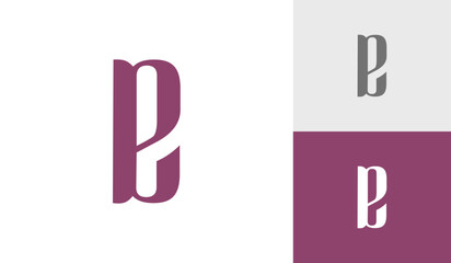 Letter EP initial monogram logo design vector