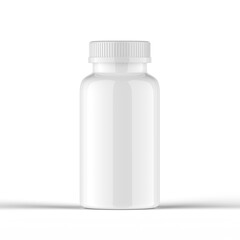  Glossy supplement bottle 3d rendering
