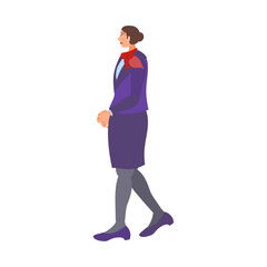 女性の客室乗務員。フラットなベクターイラスト。
Female flight attendant. Flat designed vector illustration.