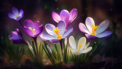 Obraz na płótnie Canvas spring crocus flowers