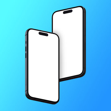 floating 3d isometric mobile phones with screen mockup digital smartphones uiux app illustration image with gradient background