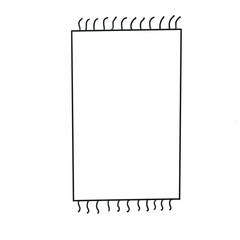 mat summer beach relax outdoor activity hand drawn doodle 