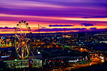 Melbourne, Australia - 01 Jul 2018 - The magical purple sunset sky.