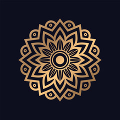 Easy circular pattern in form of mandala for Henna Mehndi vector.