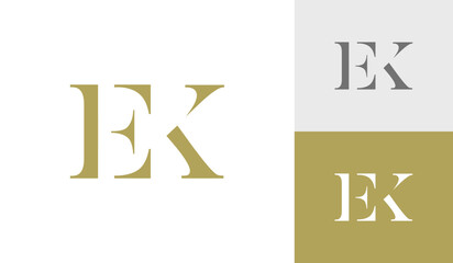 Luxury letter EK initial monogram logo design