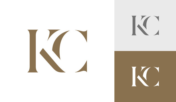 Letter KC initial monogram logo design