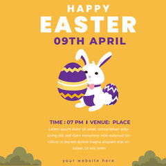 Happy Easter poster and card Vector illustration poster, banner, greeting card