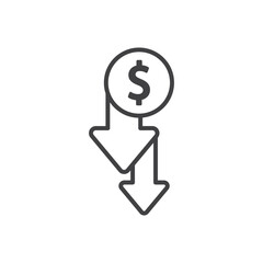 Income Loss Icon Sign Symbol