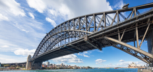 View of the famous Sydney Harbour Bridge in NSW Australia