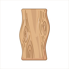 Wooden slab. Wooden table top of natural shape. Vector illustration. The texture of the tree. Vector illustration on a white background.