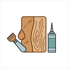 Impregnation of wood vector icon. Oil for wood products. Moisture-resistant wood.
